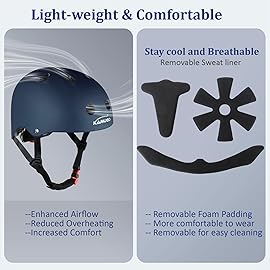 KAMUGO Kids Adjustable Helmet, Suitable for Toddler Kids Ages 2-8 Boys Girls, Multi-Sport Safety Cycling Skating Scooter Helmet (Navy Blue, Small)