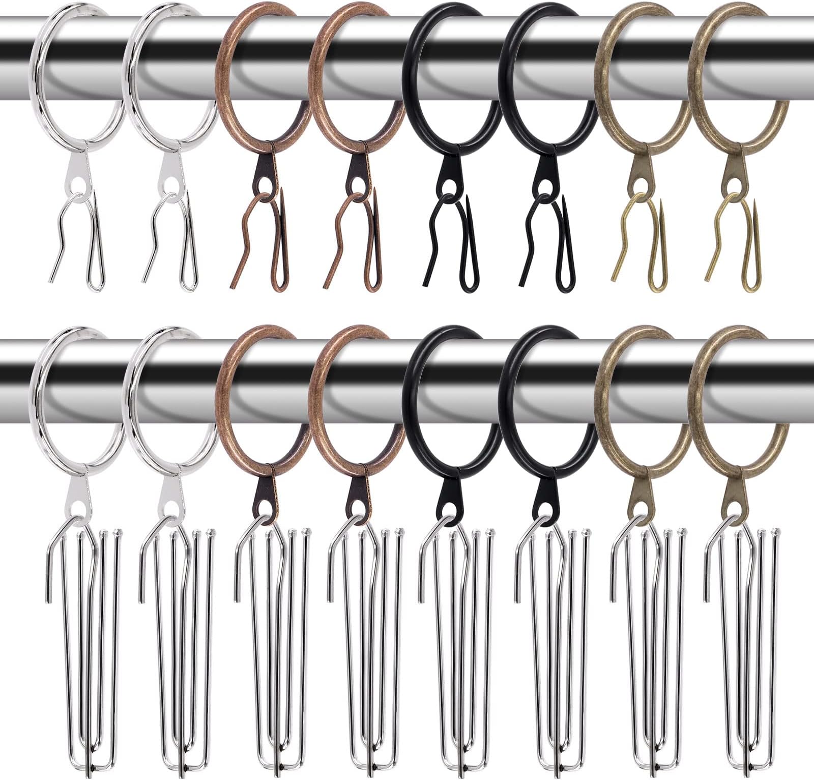 Amazon.com: Urbanest Solid Metal Window Drapery Curtain Panel Ring with