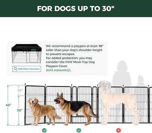 Miniatura 7 de FXW Rollick - Corralito para perros para patio, campamento con casa rodante, patentado, 40 pulgadas, 48 paneles