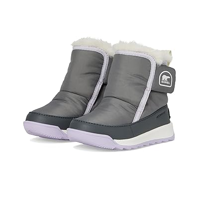 SOREL Kids Whitney II Plus Bootie WP (Big Kid) Kids Shoes Quarry/Lavender Cloud