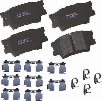 Bendix Premium SBC1212 Ceramic Rear Brake Pads for Select Models Lexus ES300h, ES350, HS250h, Pontiac Vibe, Toyota Avalon, Camry, Matrix, RAV4