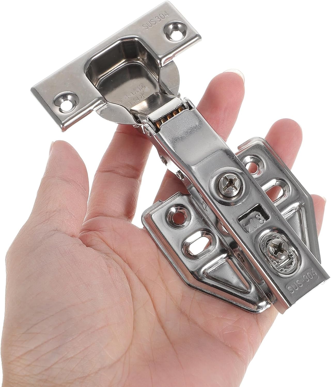 Uonlytech Cabinet Door Hinge, Stainless Steel Kitchen Cabinet Hinges Clip On Face Frame Concealed Cabinet Hinges Cabinet Accessories for Kitchen Bathroom