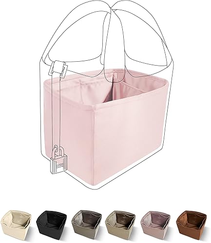 DGAZ Organizador de bolso, sedoso y suave, seda, bolso de mano de lujo en moldeadores de bolsa, para mujer, se adapta a picotin1822 bolsas (rosa,
