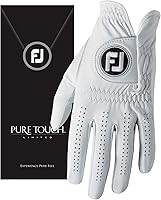 FootJoy MRH Pure Touch Limited Golf Glove Pearl Medium - Premium Cabretta Leather for Ultimate Feel & Precision Fit