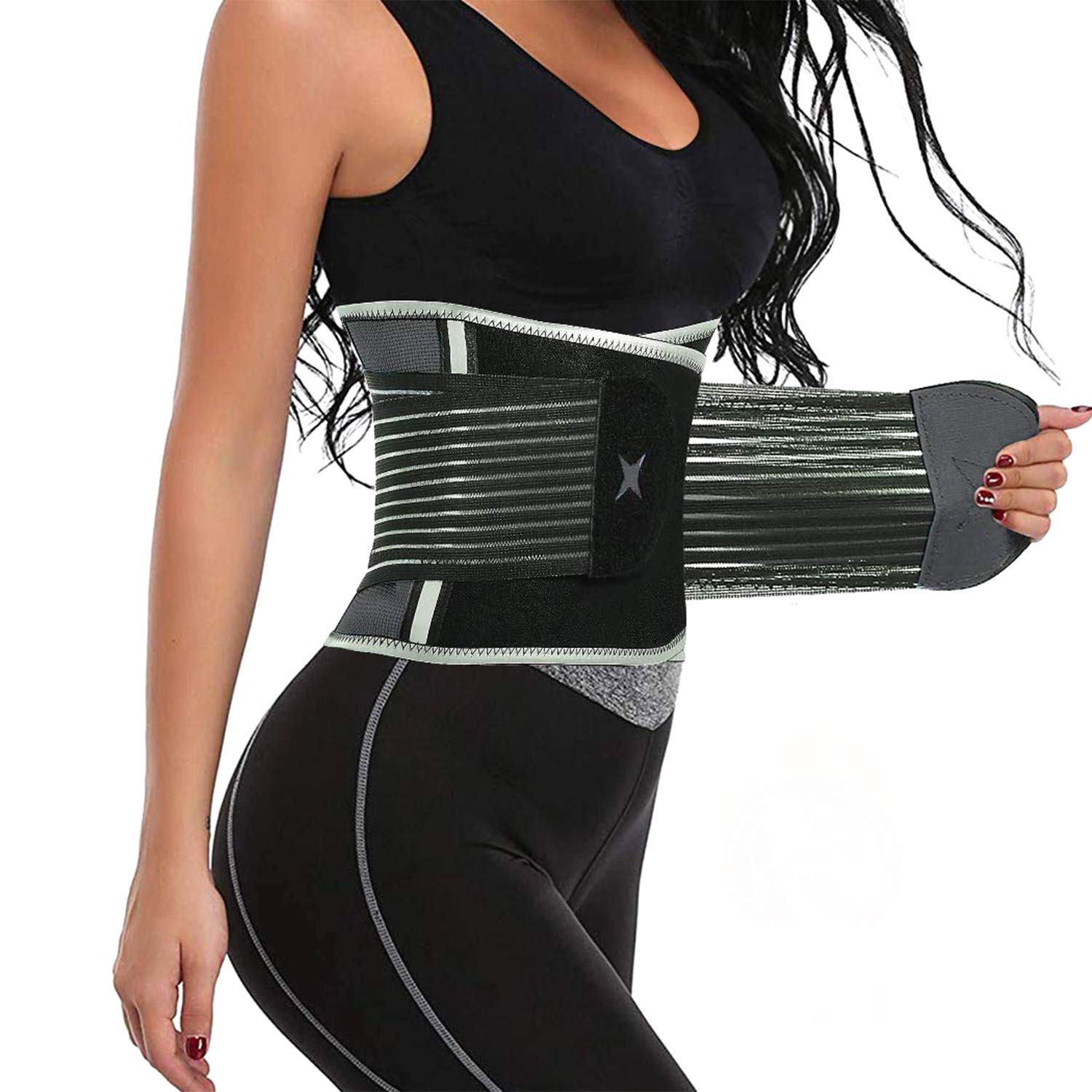 Waist Trainer Belt for Women Waist Trimmer Slimming Body Shaper Workout Fitness Cincher Fluorescence Belly Girdle(Black, Small)
