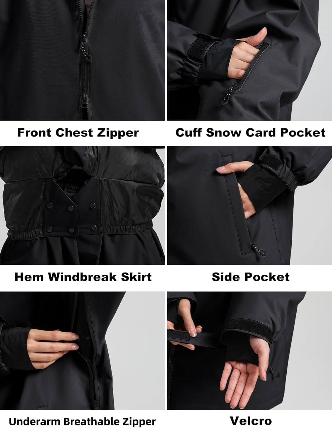 GSOU SNOW Men Ski Jacket Snowboard Waterproof Baggy Snow Coat Warm Winter Sport Hooded - Image 5