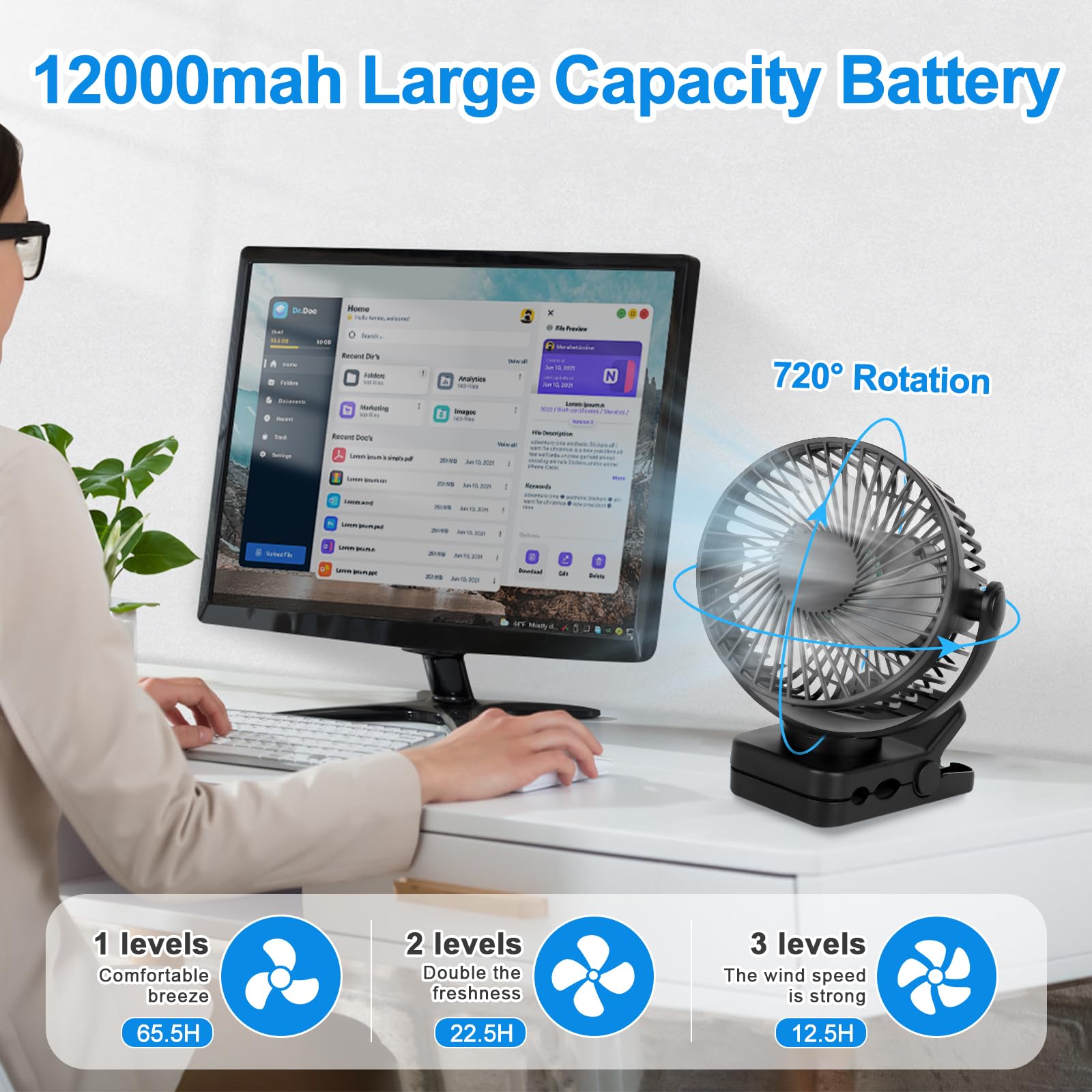 Draagbare Handventilator - Draagbare Mini Ventilator - Mini Fan Draagbare Handventilator - Draagbare Mini Ventilator - Mini Fan