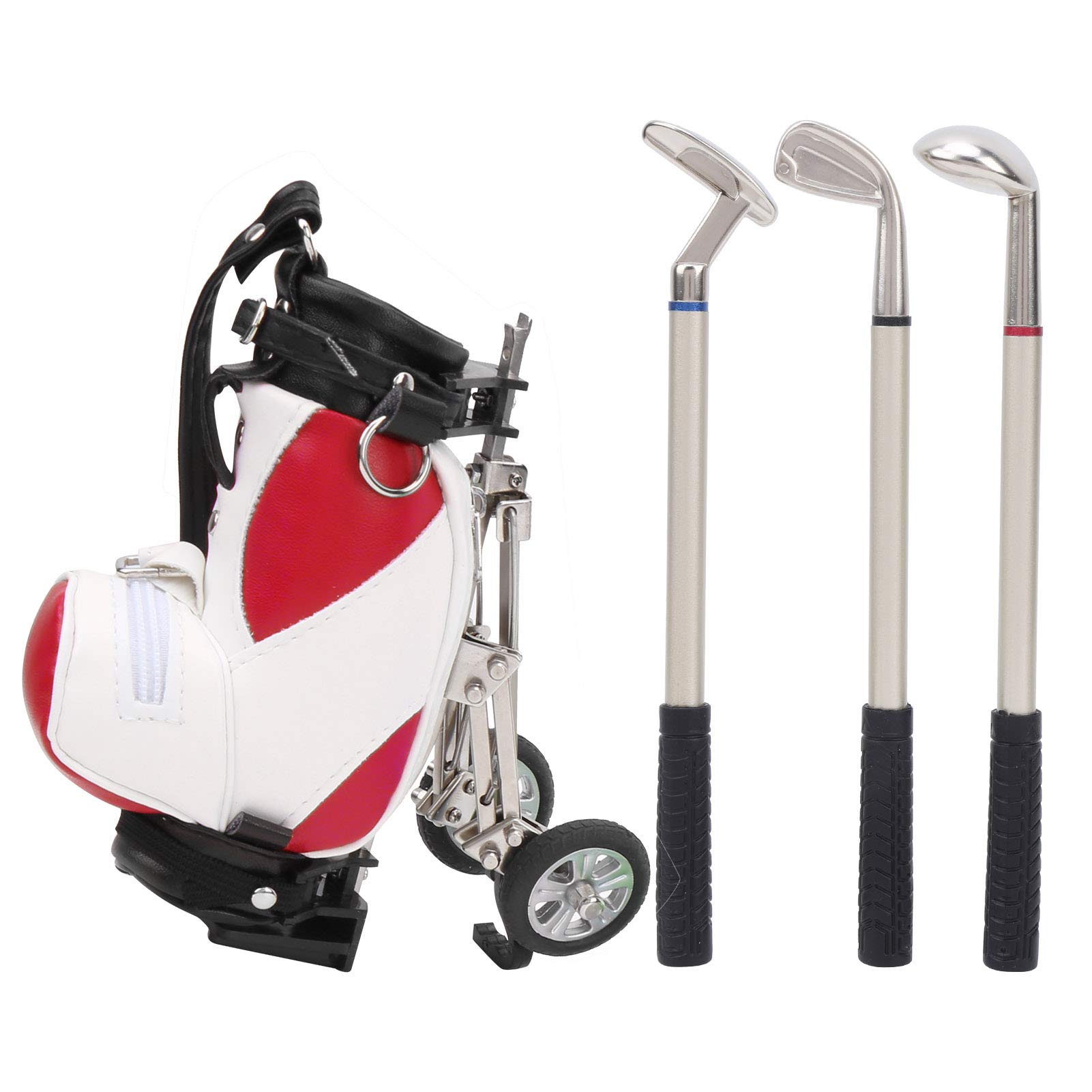 RiToEasysports Pen Set, Desktop Pen Gift Set 3 Ballpoint Pens and Mini Bag Zinc Alloy Pen Holding Bag (Red White) - Image 2
