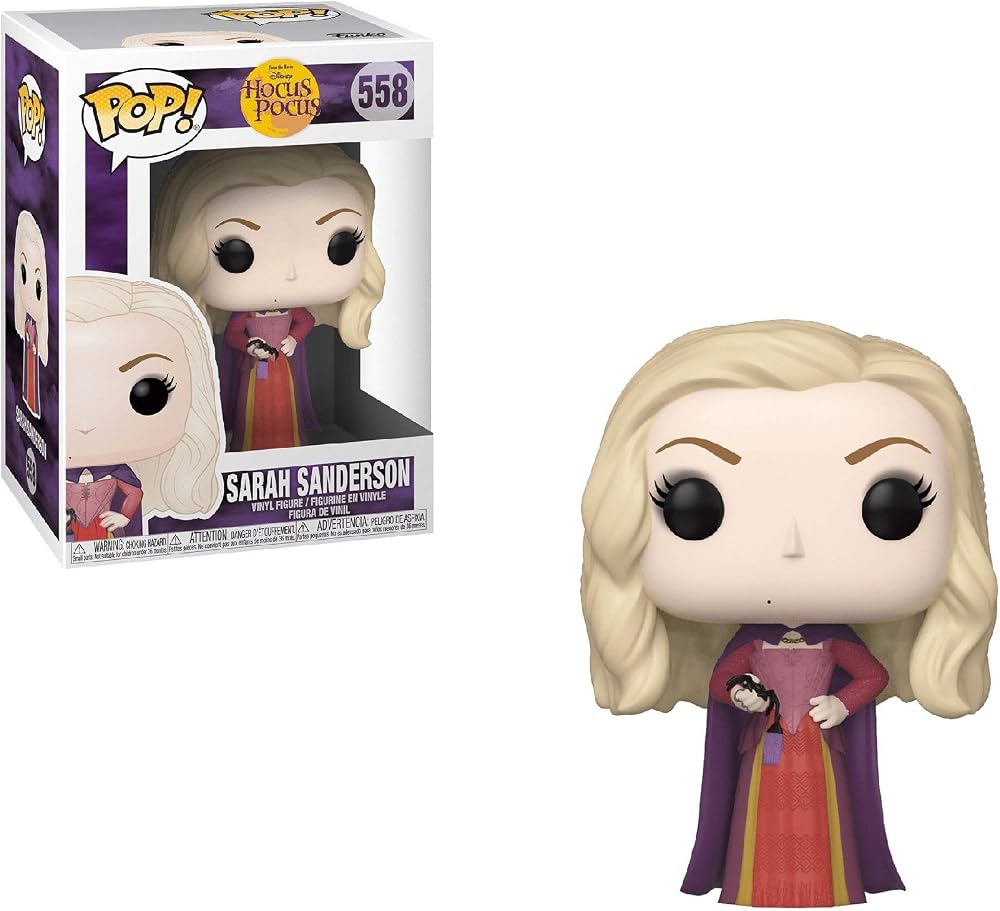 ¡ESTALLIDO! Disney: Hocus Pocus - Sarah Sanderson con Araña | Mercancía oficial - Figura de vinilo coleccionable para exhibición en estantería - Idea de regalo de cumpleaños para fanáticos y coleccionistas