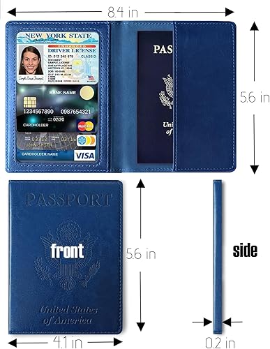 Miniatura 4 de Soporte para pasaporte, combo para pasaporte y tarjeta de vacuna, soporte para pasaporte con ranura para tarjeta de vacuna, artículos esenciales de