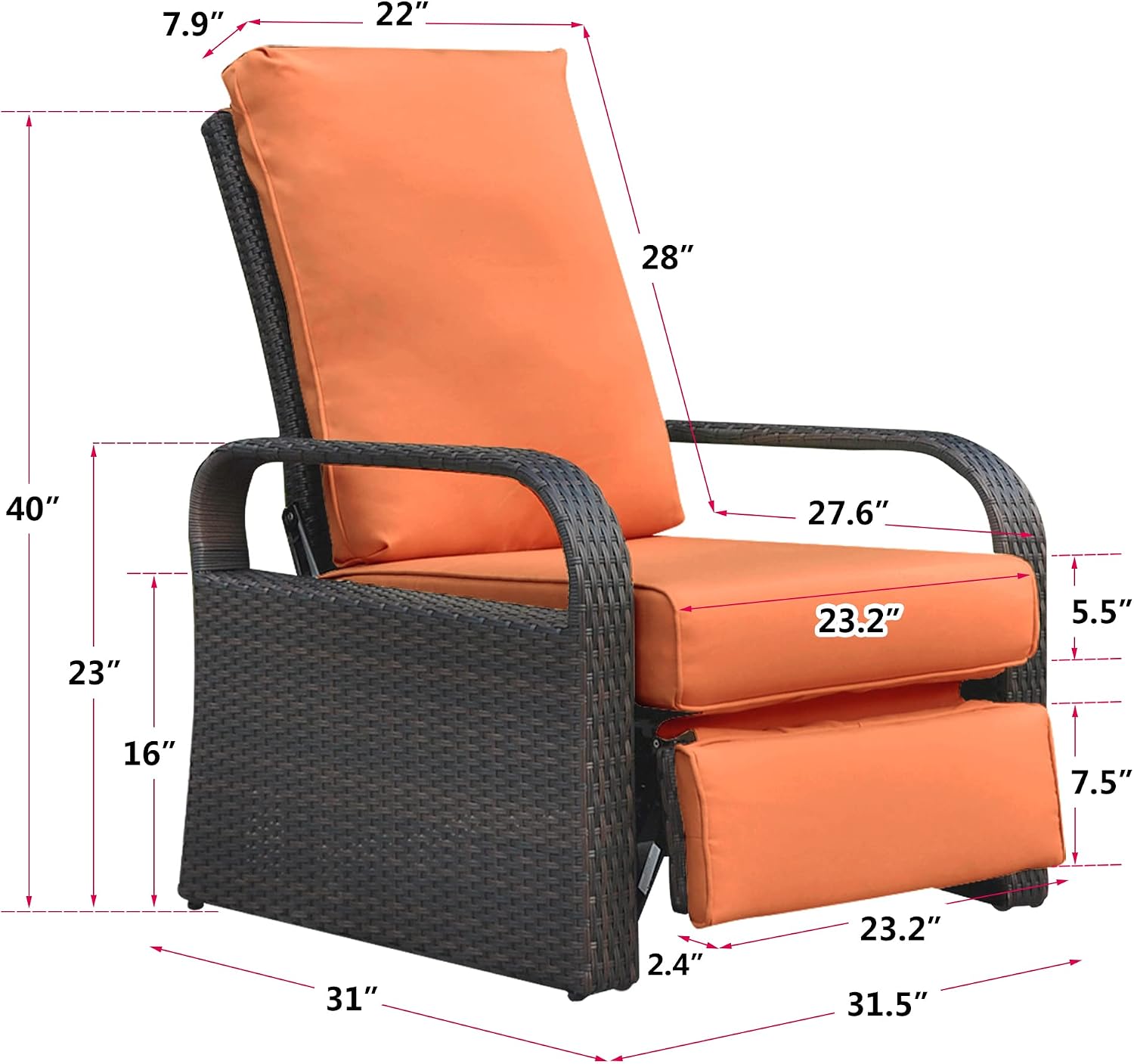 ATR ART TO REAL ONLY Cover (Cushion Not Included), Outdoor Recliner Chair Replacement Cushions Covers, Removable, Water Resistance, Anti-UV