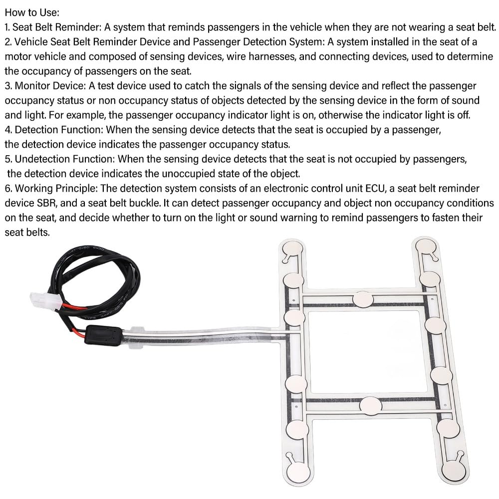 Car Seat Pressure Sensor 50V Occupied Detection Pad for Automotive Seatbelt Warning System, ABS Housing with 6ms Response Time