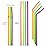 ALINK 500 Count Neon Plastic Flexible Drinking Straws, Individually Wrapped Plastic Disposable Bendy Party Straws - 7.75 x 0.23
