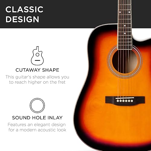 Vista 29 de Best Choice Products - Kit de guitarra acústica para principiantes, 41 pulgadas Negro