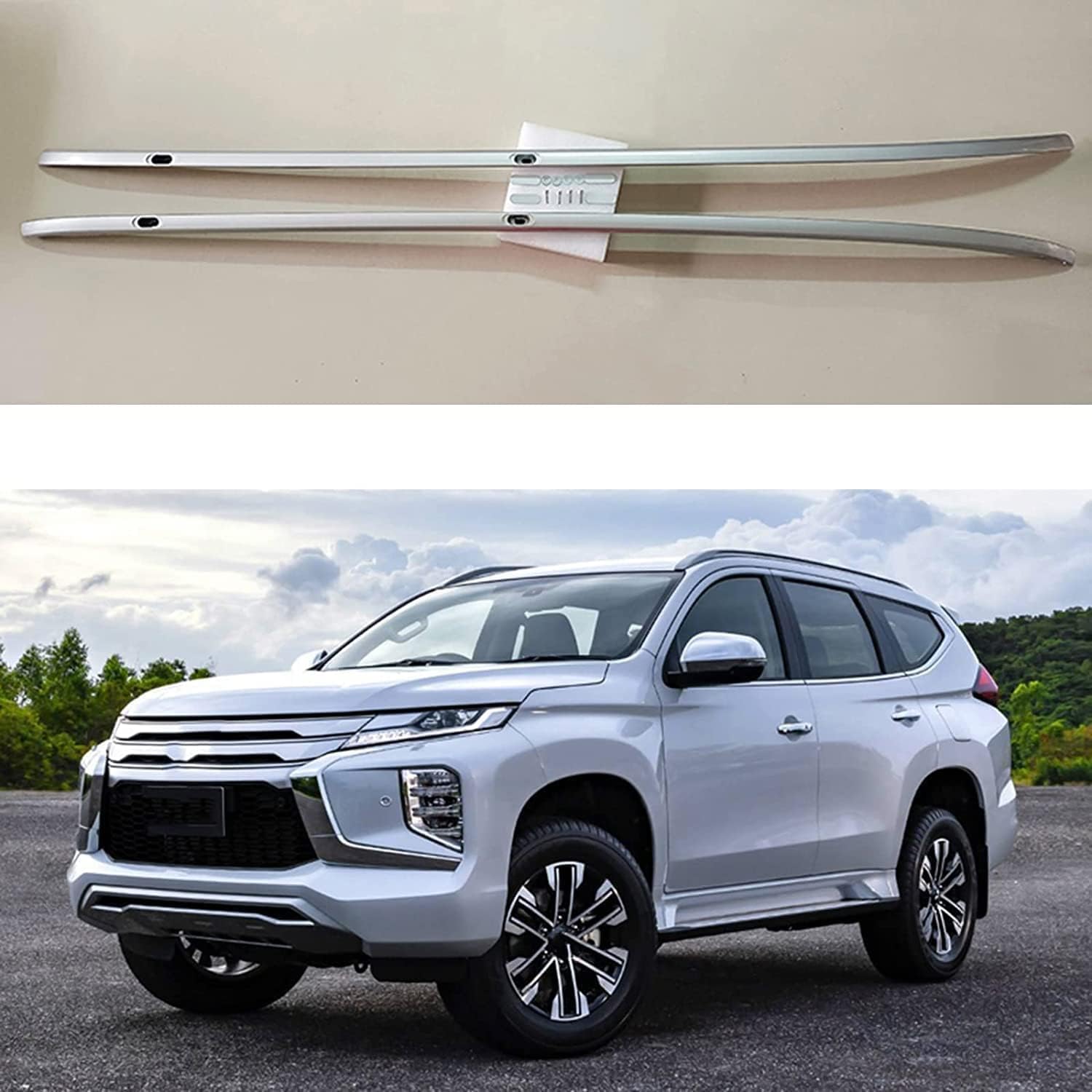 Barre de toit Mitsubishi Pajero Sport 2016-2021 pour installer un grand coffre de voyage