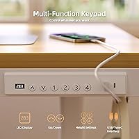 Vista 5 de Claiks Escritorio de Pie de Bambú con Cajones, Escritorios de Pie Ajustables de 48×24 Pulgadas, Escritorio de Computadora de Instalación Rápida