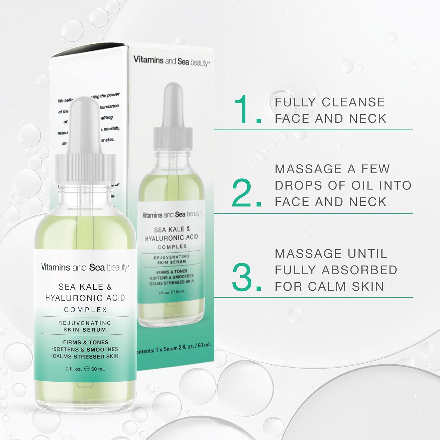 Rejuvenating Skin Serum with Sea Kale & Hyaluronic Acid – Hydrating & Calming Complex for Smooth, Radiant Skin – 2 fl oz - Image 5