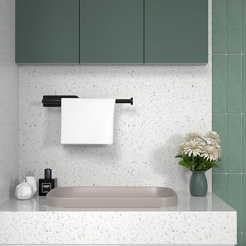 Miniatura 4 de Soporte para toallas de papel, autoadhesivo o montaje con tornillo, soporte para toallas de papel de montaje en pared, soporte para toallas de papel