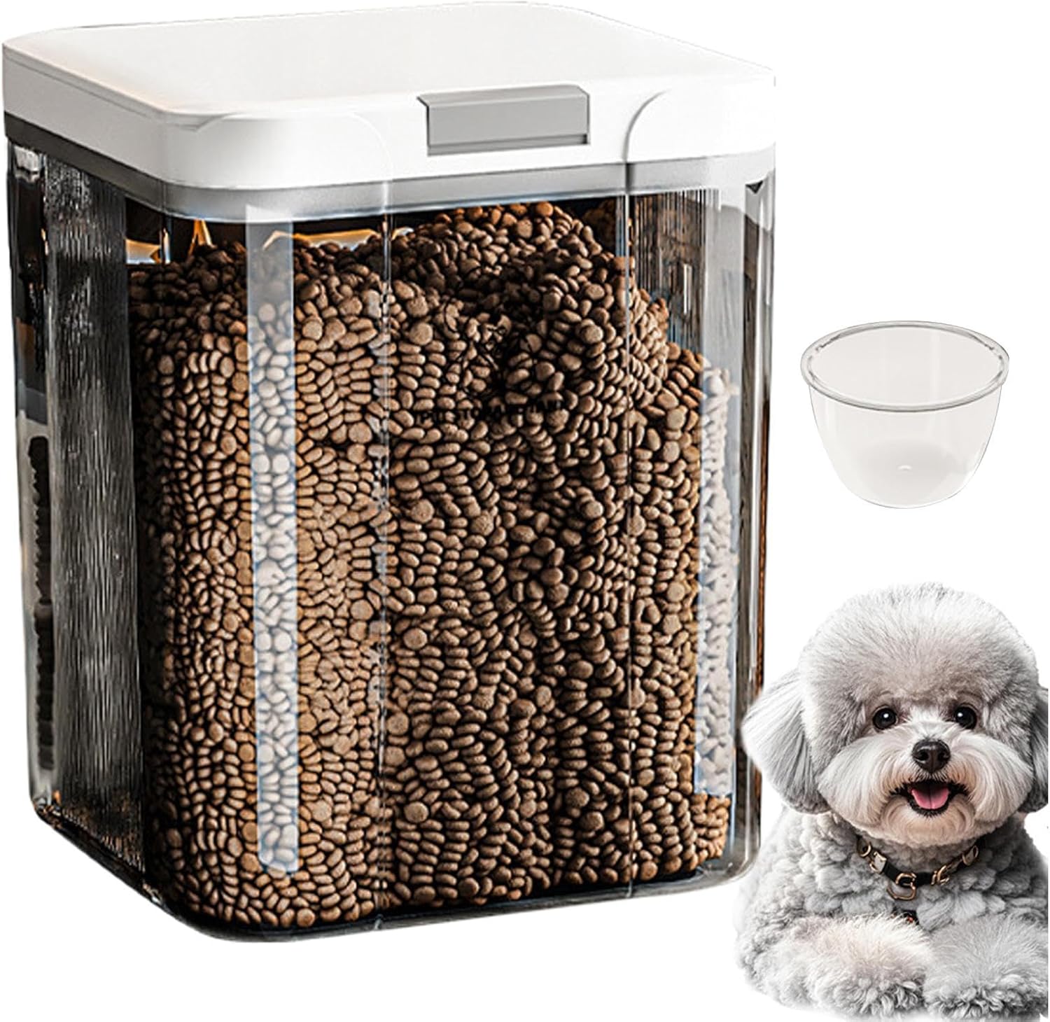 Pet Food Storage,5L with Lid Leakproof Bin - Dry Cat Food Storage Container,for Animal Treat Snack Cereal Grain Rice Home Kitchen Pantry Cabinet Countertop