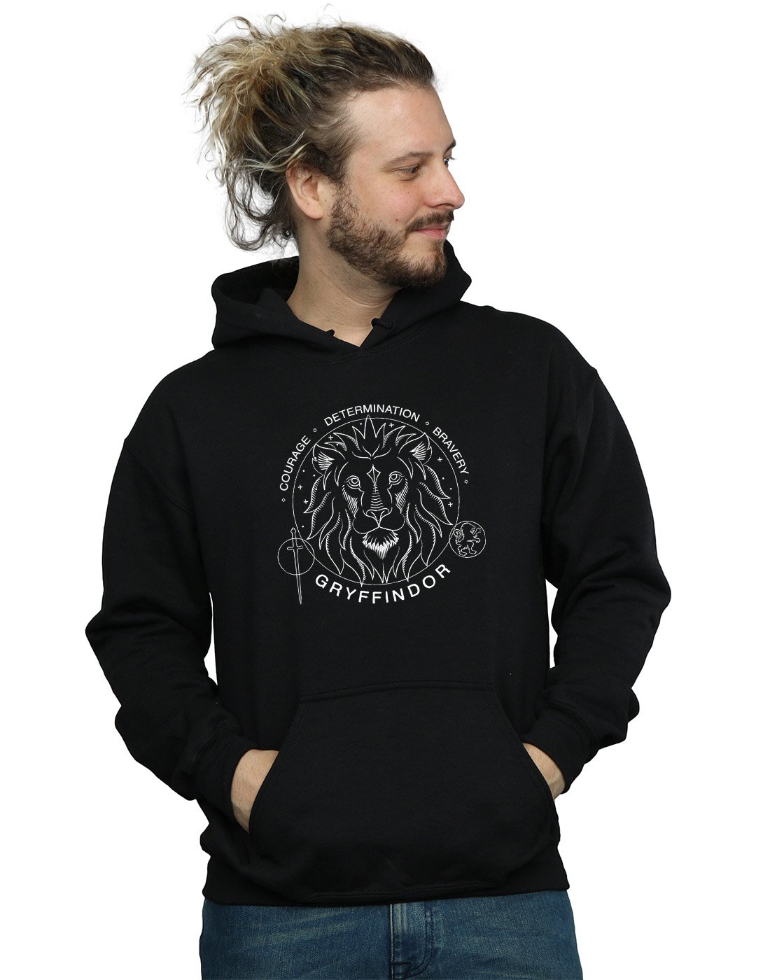 Harry Potter Men's Gryffindor Seal Hoodie Black Medium