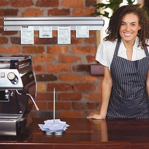 Miniatura 7 de Photect 2 soportes para boletos de restaurante de 18 pulgadas con 2 soportes de recibos de acero inoxidable con rieles deslizantes de aluminio