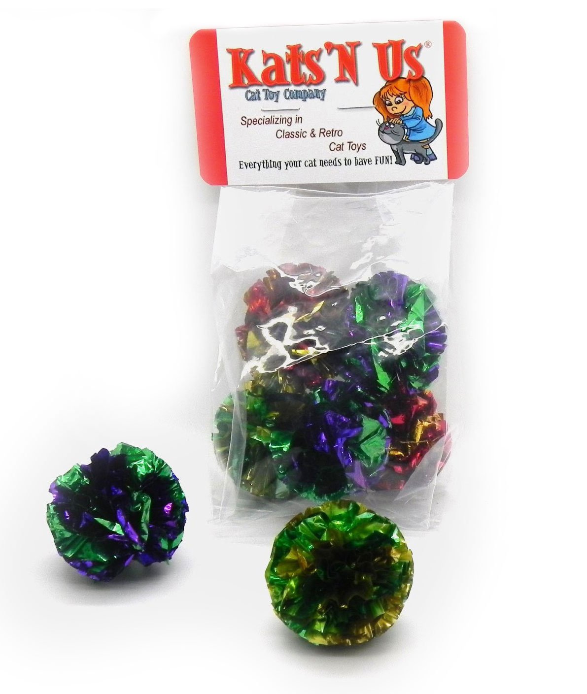 Mylar Crinkle Ball Cat Toy - 5 Pack