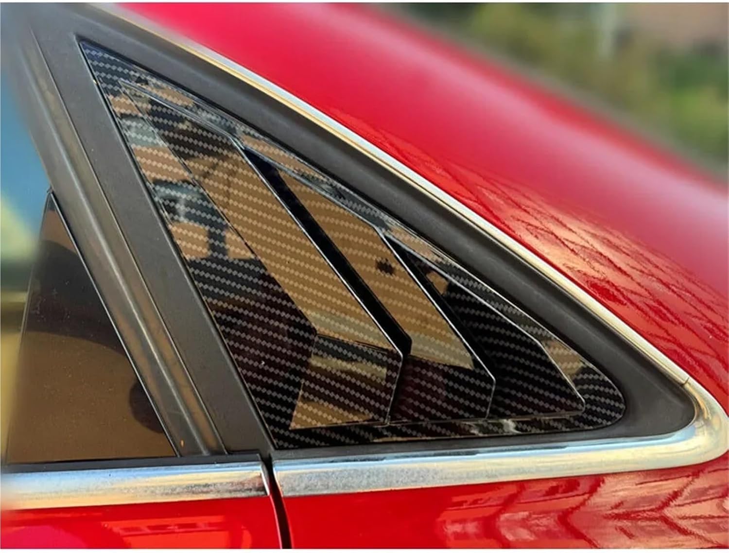 for Audi A4 A4L S4 B8 Sedan 2009-2016 Car Rear Louver Window Side Shutter Cover Trim Sticker Vent Scoop ABS Carbon Fiber(Carbon)