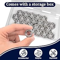 Vista 6 de ZQZ Tuercas hexagonales de 1/2"-13, paquete de 25 tuercas de ferretería de acero inoxidable 304 (A2-70), tuercas de rosca gruesa de pulgada estándar