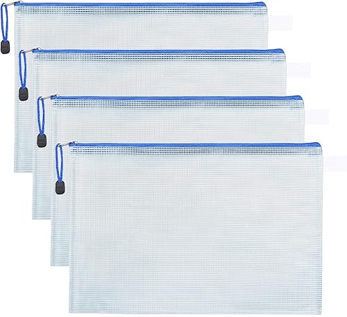 MJIYA Bolsa de malla con cremallera bolsa de documentos de plástico con cremallera resistente a la intemperie grande elegante organizador multiusos