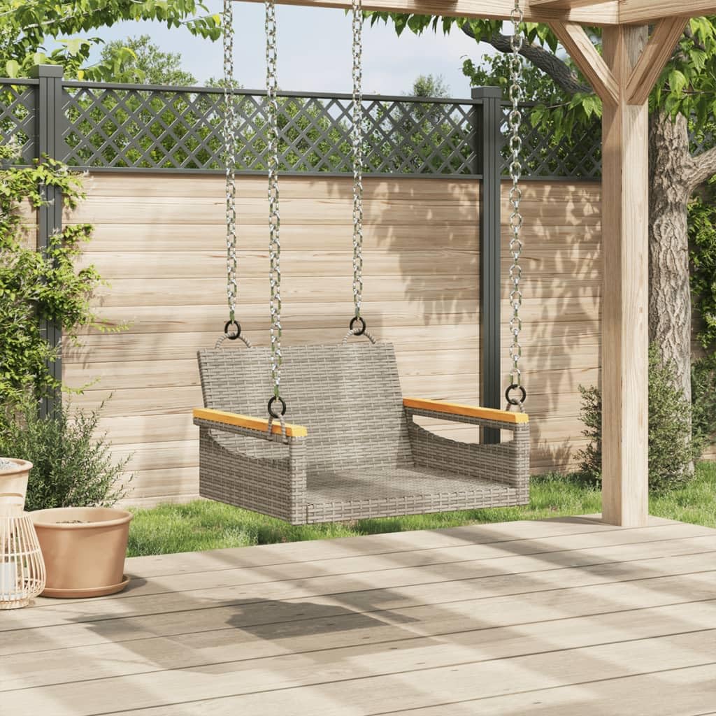 Poltrona sospesa da giardino, 63 x 62 x 40 cm, in polyrattan, con anelli di fissaggio, portata fino a 110 kg, telaio in acciaio verniciato a polvere, rattan sintetico
