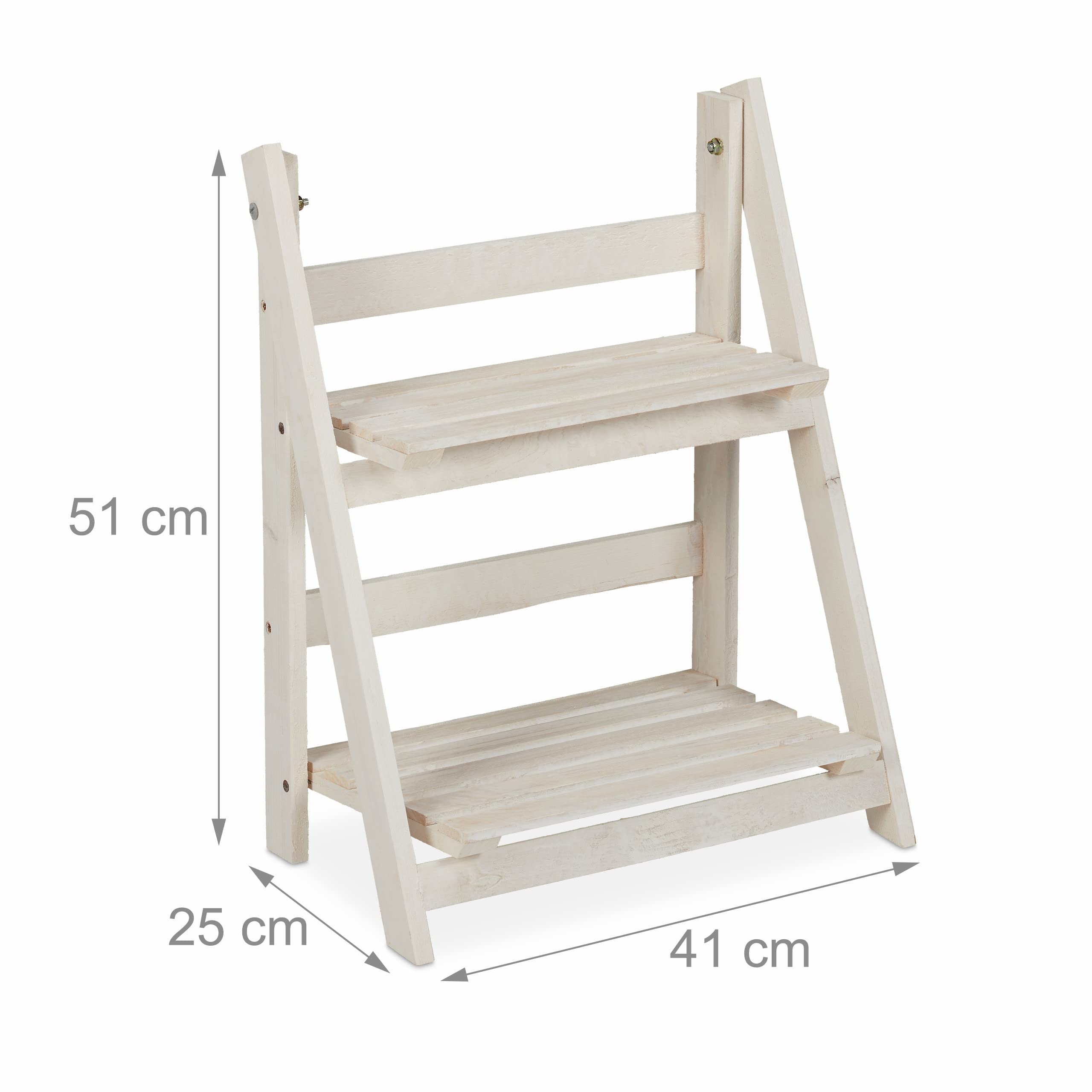 Relaxdays plantenrek, binnen & balkon, klapbaar, shabby chic, HBD: 160x41x50 cm, 4 etages Relaxdays plantenrek, binnen & balkon, klapbaar, shabby chic, HBD: 160x41x50 cm, 4 etages