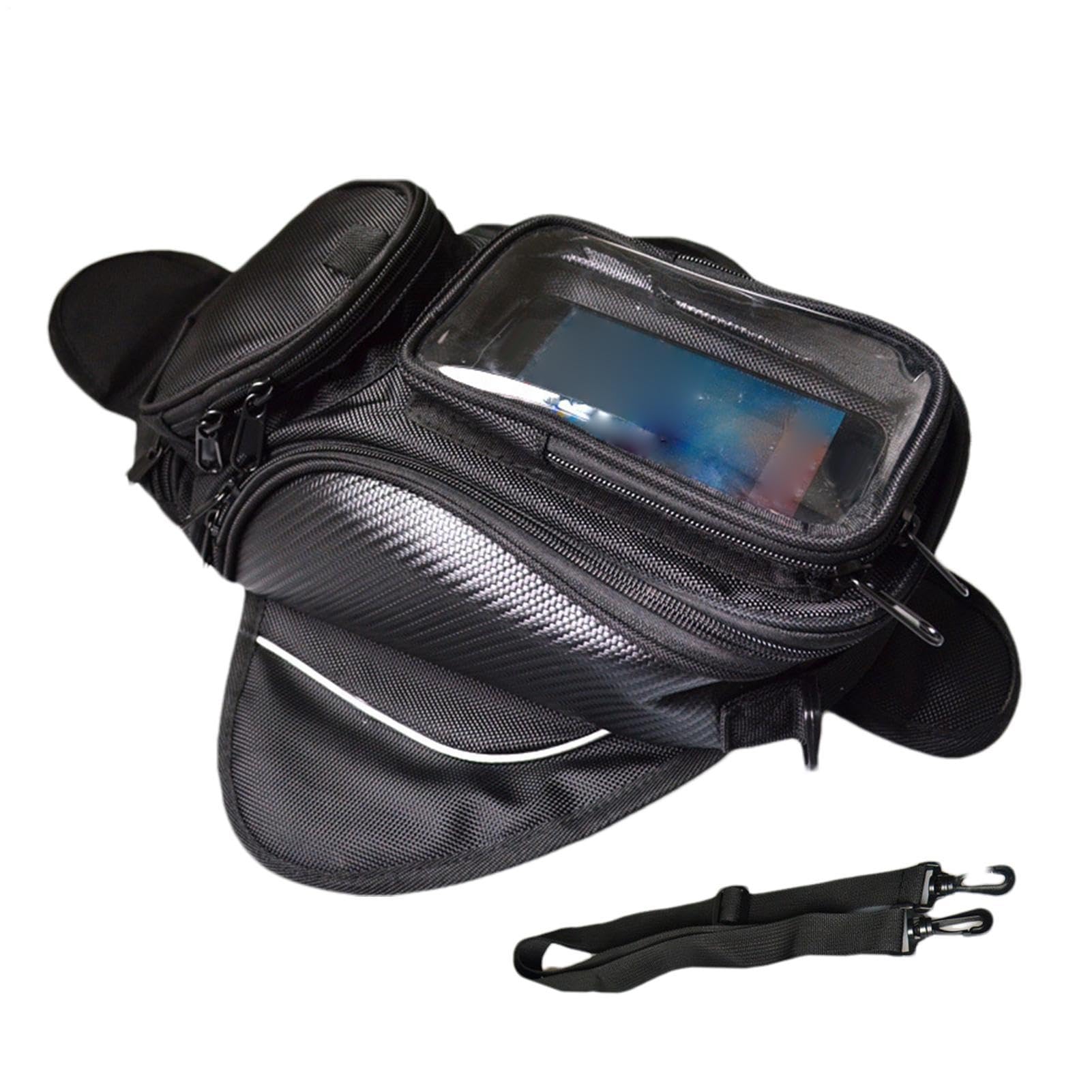 Borsa da serbatoio magnetica per moto - Confezione di custodia con custodia superiore tubolare resistente all'acqua, portapacchi da sella per motocicletta | Supporto robusto e sicuro a sgancio rapido