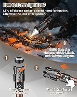 Vista 2 de SKYFIRE Rechargeable Flashlights with Ignition Lens: 2 Pack High Lumens Tactical Flashlight LED Zoomable with 6 Modes IPX6 Handheld Powerful Flash