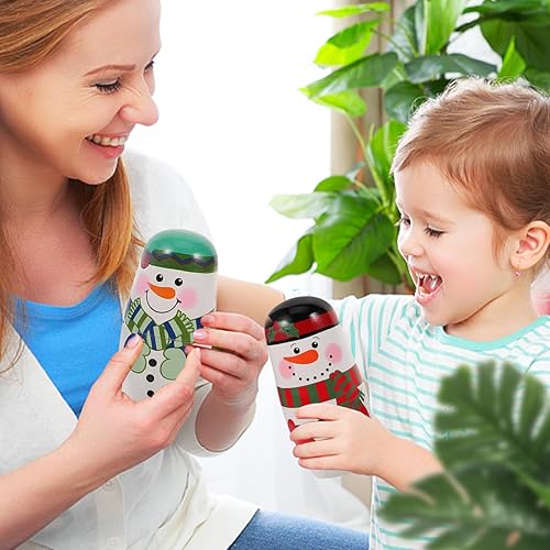 Miniatura 8 de Muñecas de anidación de Navidad rusas muñecas de anidación Matryoshka apilamiento de madera juego anidado 5pcs hecho a mano juguetes apilables de