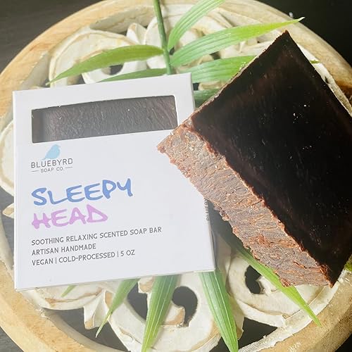 Miniatura 4 de Bluebyrd Soap Co. Barra de jabón Sleepy Head para niños y adolescentes, barra de jabón natural calmante para acostarse, vainilla lavanda y