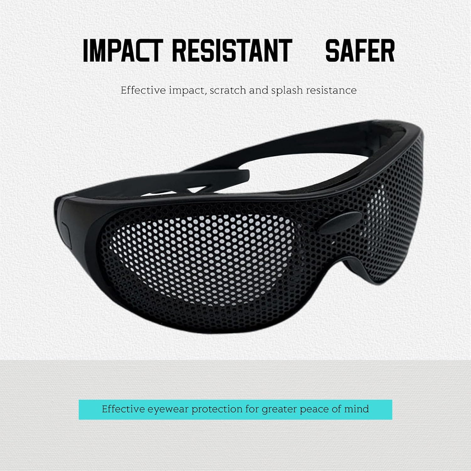 UV400 Wire Mesh Safety Goggles, Lightweight Impact Resistant Iron Mesh Pattern Multifunctional Wind Goggles for Men & Women Outdoor Game Fans