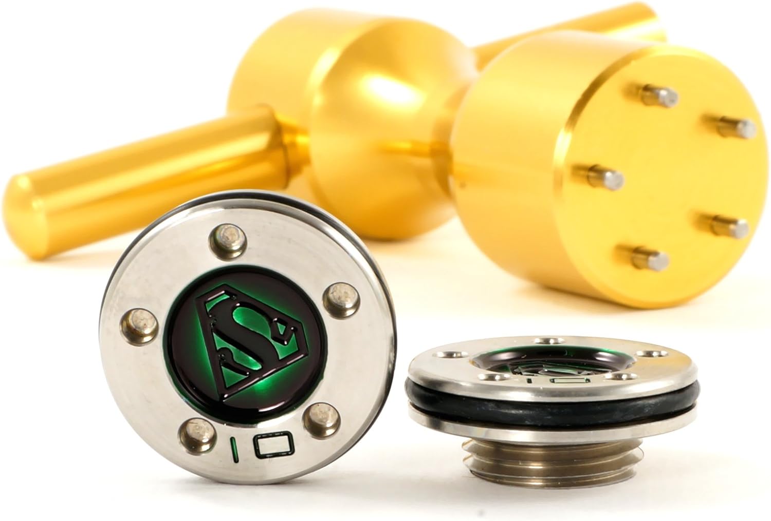 19th Hole Custom Shop 2 of 10g Green Weights with Wrench Tool for Scotty Cameron Fastback, Squareback and Roundback Putters, Superman
