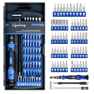 Lifelong 62 in 1 Magnetic Precision Screwdriver Set, Tool Kit for Home | Multipurpose - Furniture & Electronic Repair | 