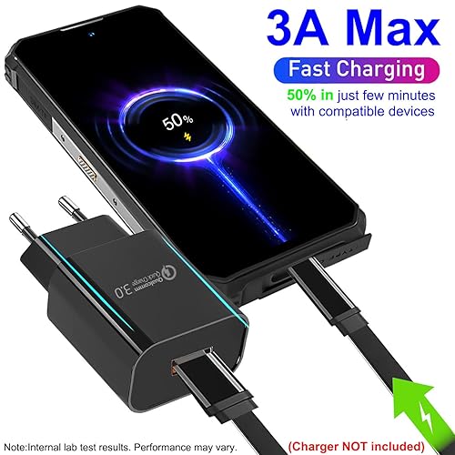 Miniatura 4 de Cable USB C Android Auto de diseño plano, USB-C a USB-A 5Gbps cable de sincronización de datos, cable de carga rápida tipo C de 3 pies compatible
