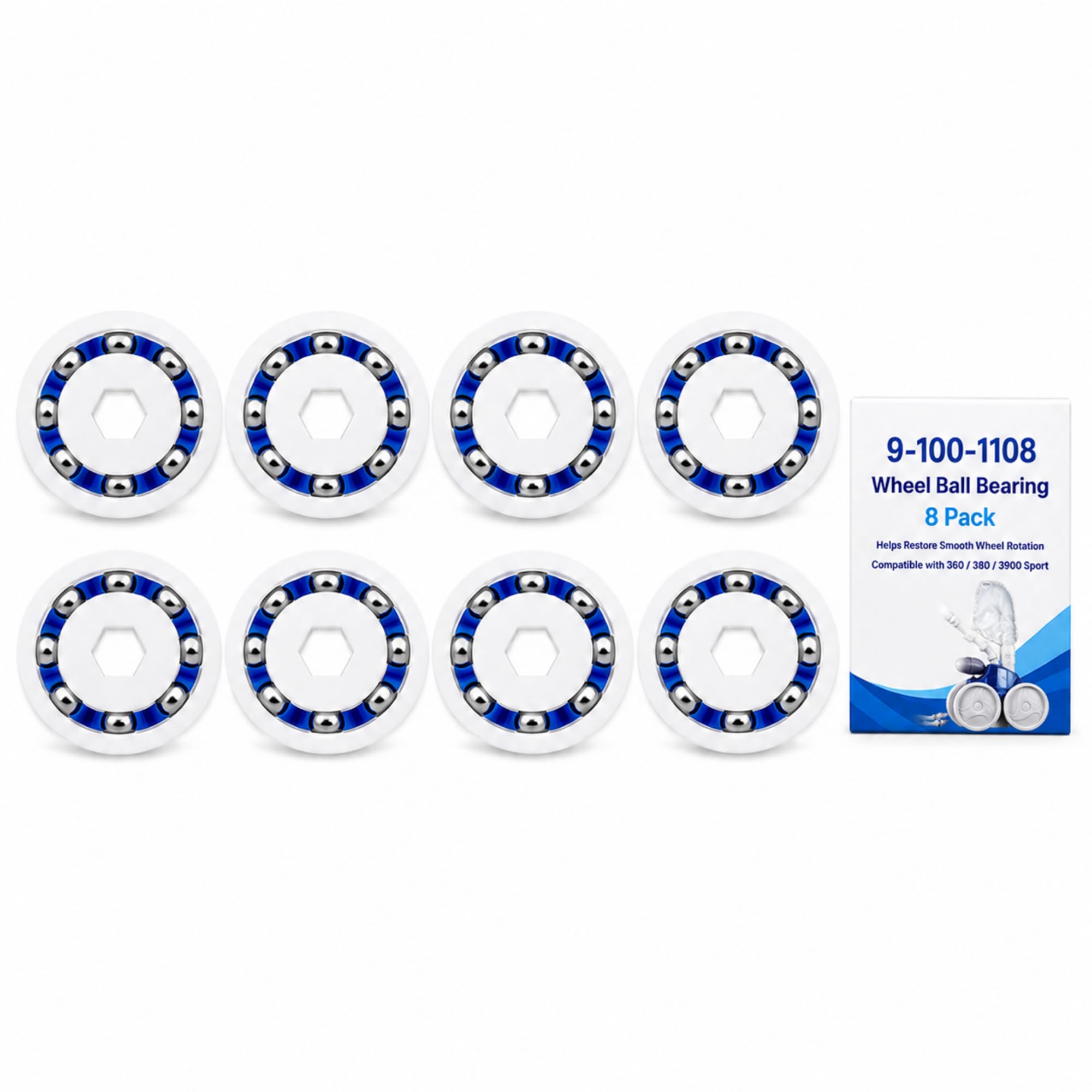 8 Pack PoolSupplyTown Wheel Ball Bearing 9-100-1108, Replacement for Polaris Pressure Pool Cleaner 360 380 3900 Sport, ATV Pool Cleaners-image-9