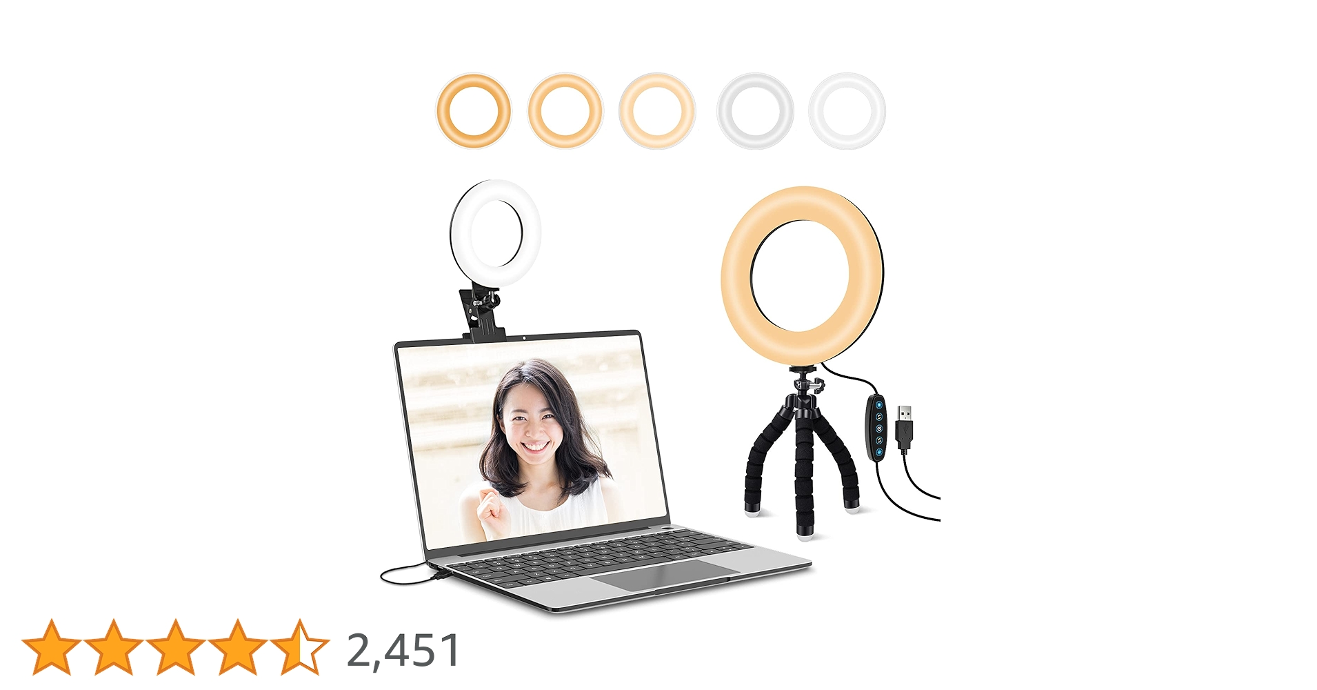 ❤プロ仕様❣動画配信やオンライン会議の必需品＆大定番♪❤リングライト Amazon | リングライト 6.3インチ【Kimwood 革新モデル