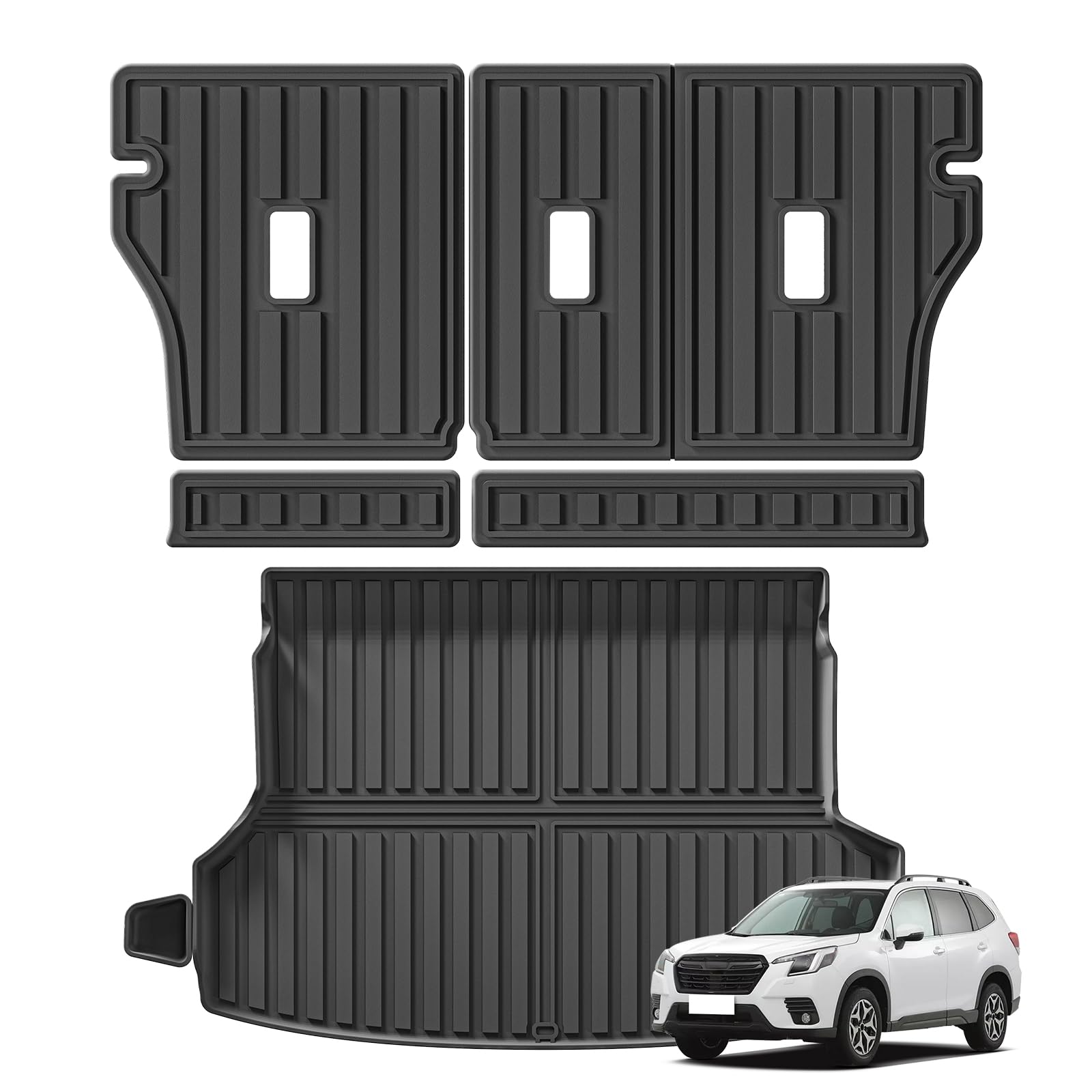 Photo 1 of ***STOCK PHOTO FOR REFERENCE ONLY***SMABEE Backrest Mats & Cargo Liner for 2019-2026 Subaru Forester, TPE All Weather Backrest Liners Trunk Mat Accessories Interior Black
