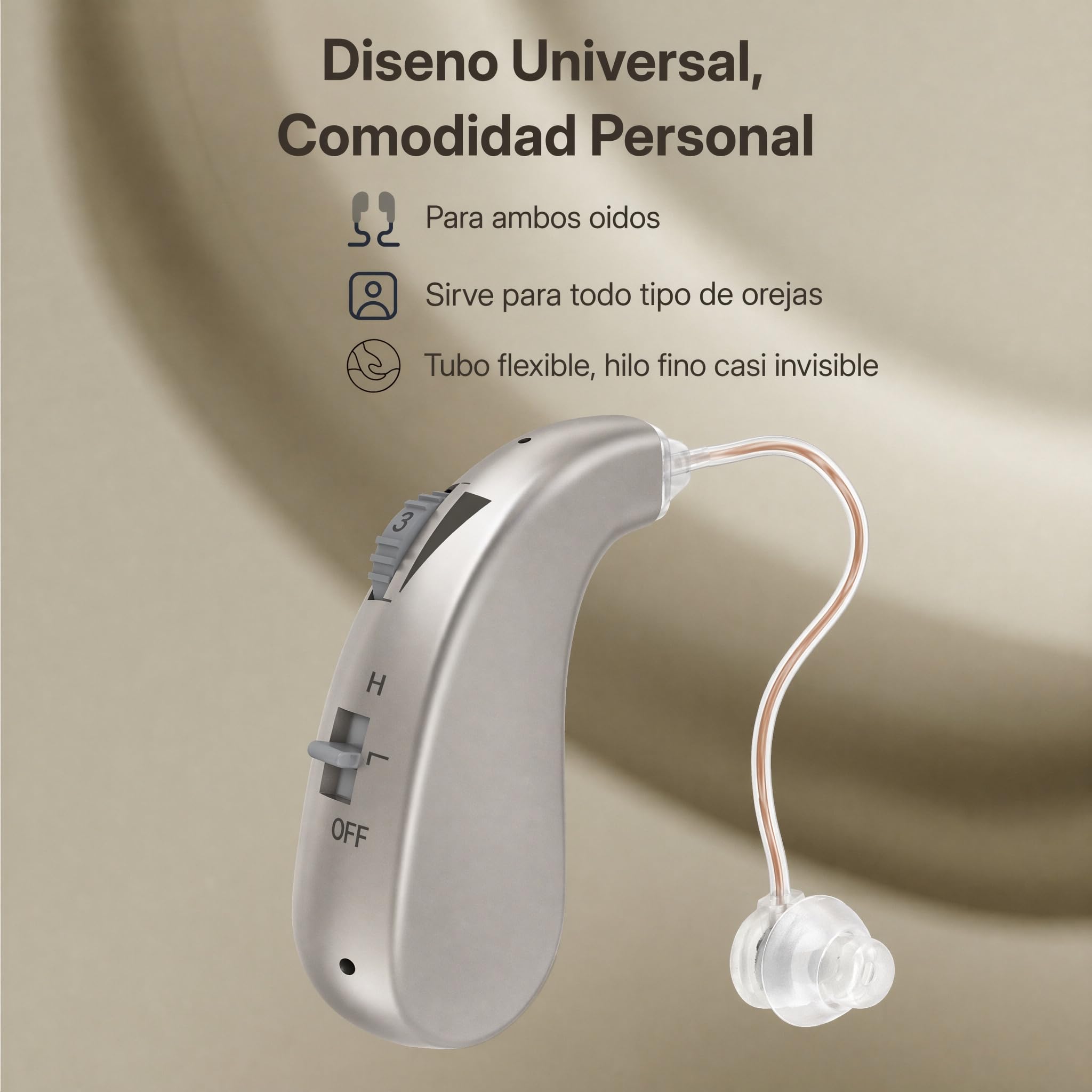 Auriculares portátiles cuerpo de 6g con tubo fino flexible carga Tipo-C incluye estuche de almacenamiento