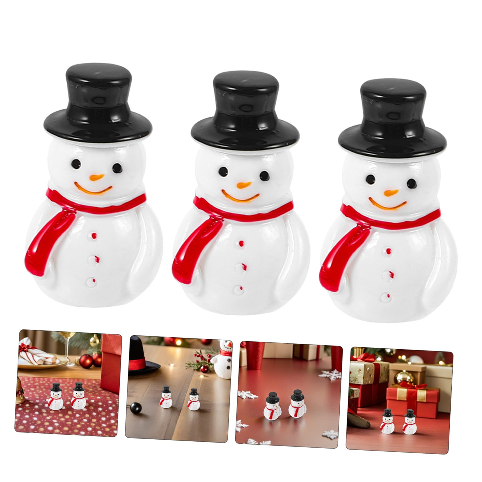 Cabilock 100pièces Miniatures De Bonhomme De Neige Résine Décorations De Maison De Poupée Jardin Figurines Miniatures pour Créations DIY Et Scènes De Noël