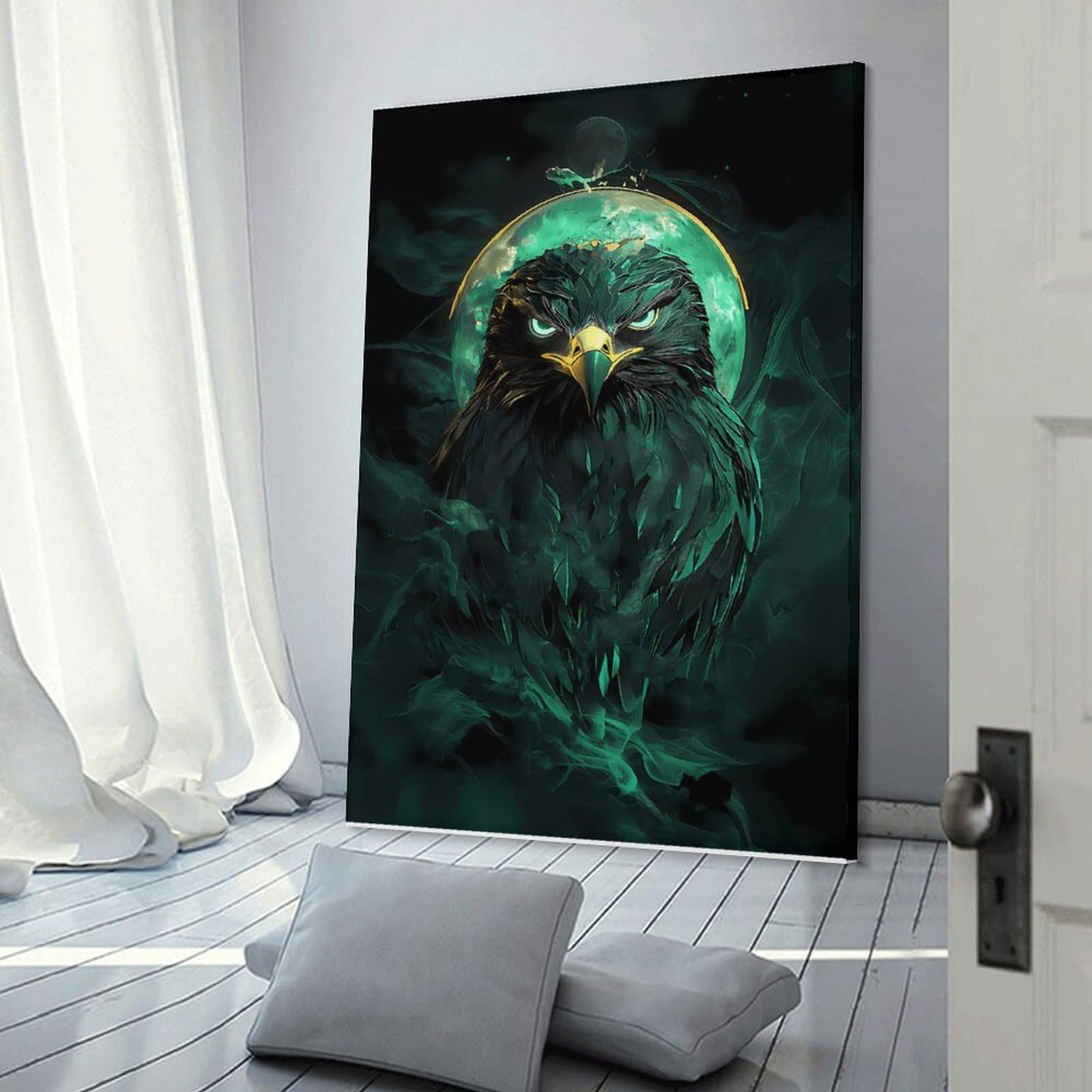 Junmoney Canvas Wall Decor Eagle Fantasy Art Print, 08x12inch(20x30cm), for Living Room, Bedroom, Office Or Hallway, Decorative Artwork with Broad Appeal
