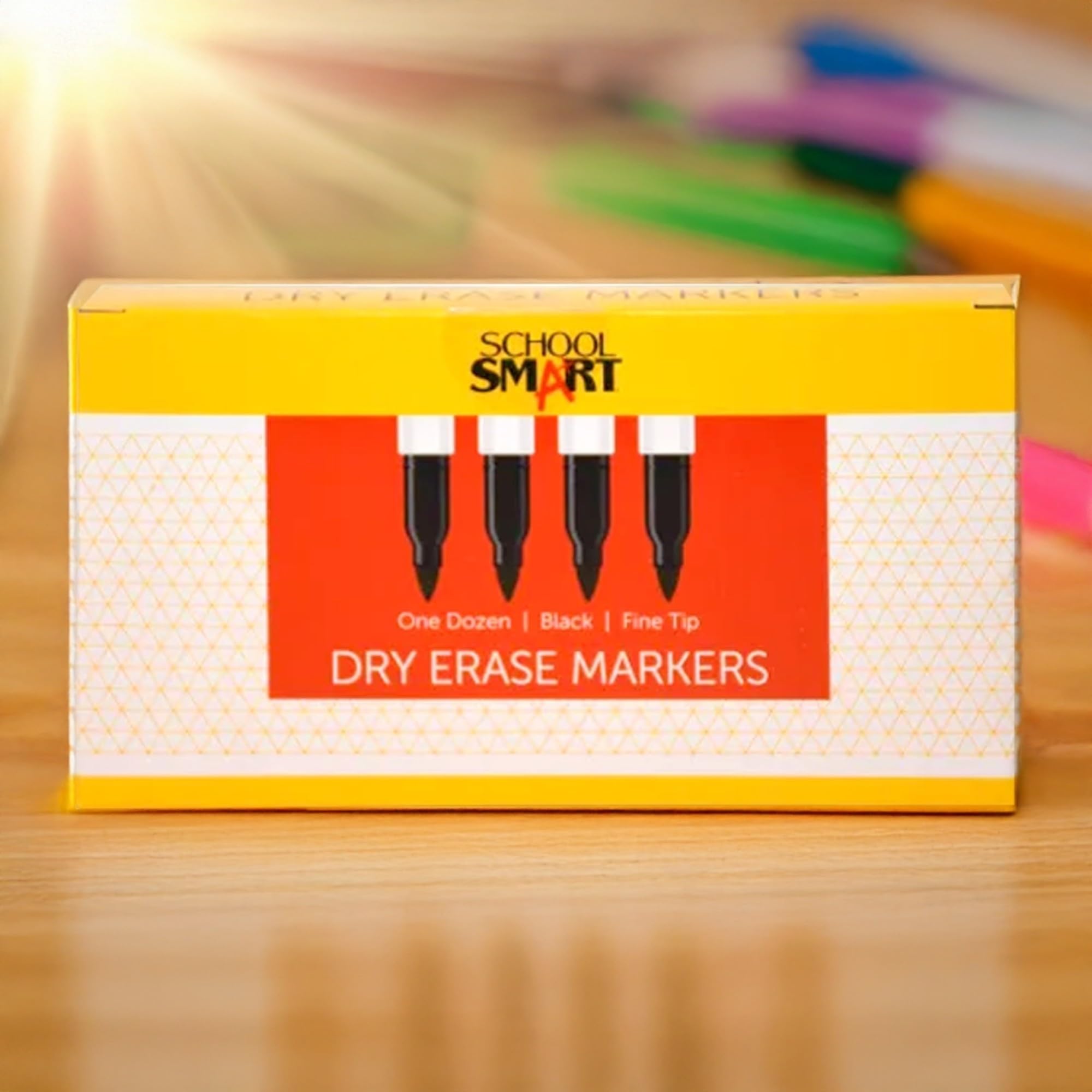 School Smart Dry Erase Pen Style Marker Fine Tip Black Pack of 12 - BY1076-12BLACK — view 5