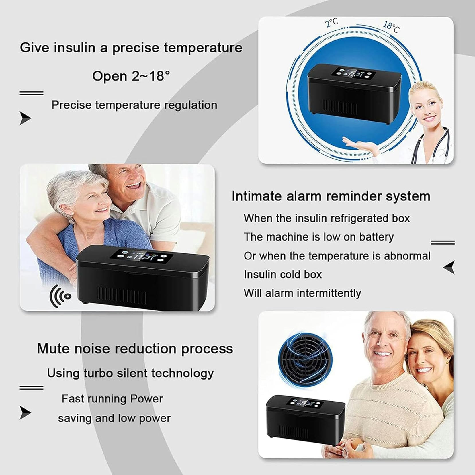 Estuche de Viaje para Enfriar insulina, refrigerador médico portátil, refrigerador pequeño con Pantalla LCD, baterías de 10200 mAh, para el hogar, Viajes, automóviles, Aviones, Gran Capacidad