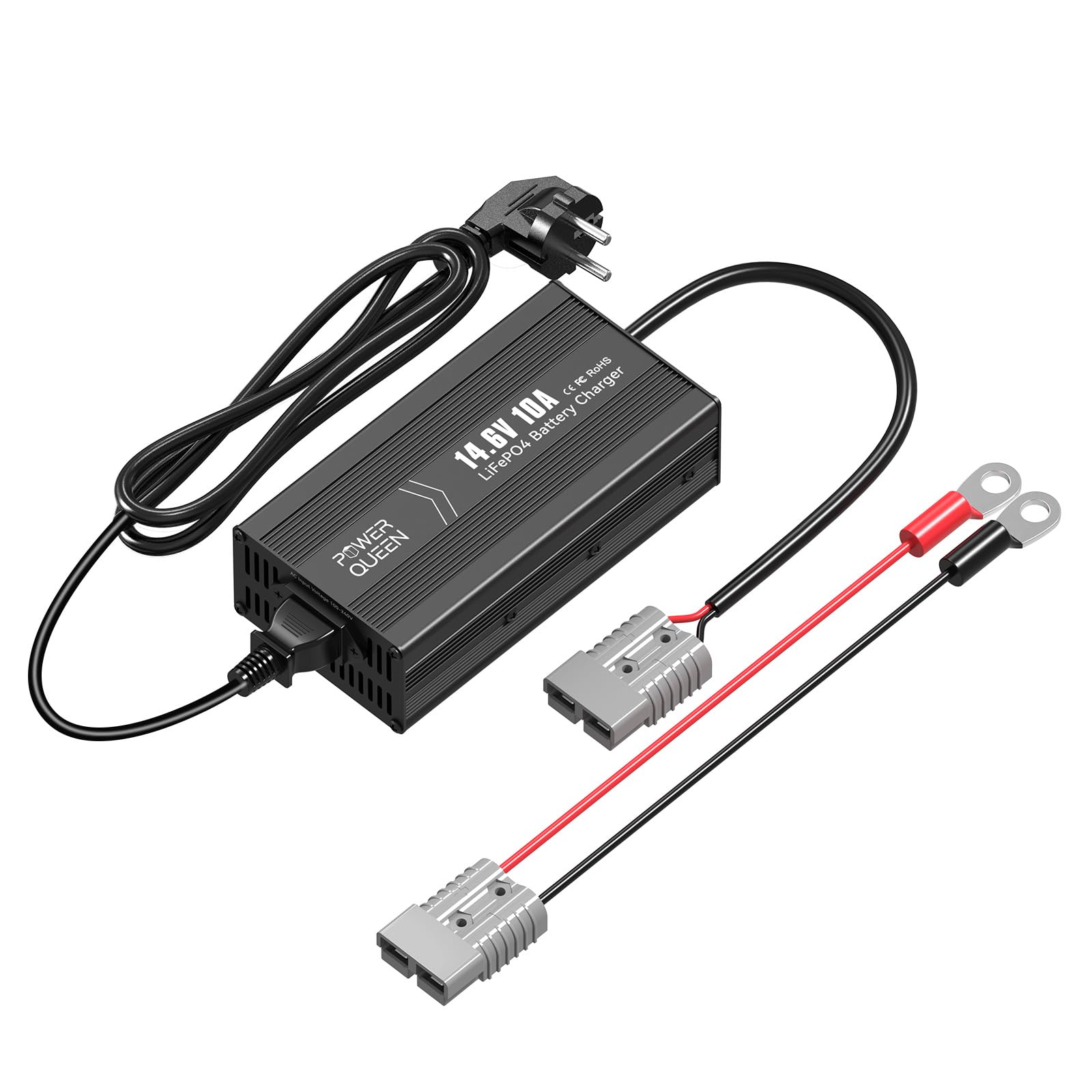Power Queen Caricabatterie Al Litio Lifepo4, 14.6 V 10 A, Completamente Automatico, Ricaricabile, Con Più Misure Di Sicurezza