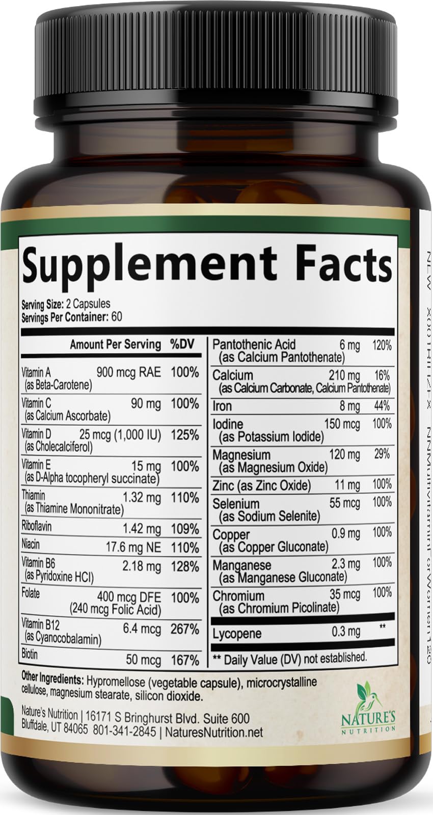Multivitamin for Women - Complete Multi Vitamin with Vitamins A, C, D, E, B6, B12, Zinc, Calcium & Magnesium, Womens Daily Multimineral Supplement for Hair Skin and Nails Health Support - 120 Capsules — Amazon image 9