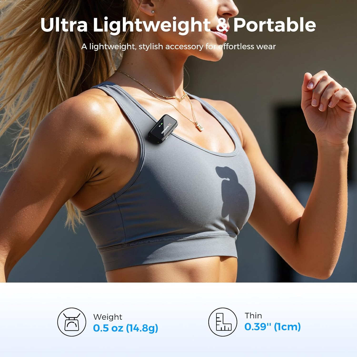 Wireless Lavalier Microphone for iPhone/Android/DSLR/Camera/PC, Wireless Lapel Microphone System with Noise Cancellation, 656ft Transmission, LCD Display, 20H Battery Life (AWM20T)